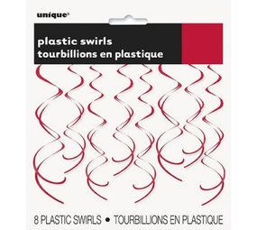 Dekoration einzigartiger Wirbel rot 65 cm | 8 Stücke Dekoration einzigartiger Wirbel rot 65 cm | 8 Stücke