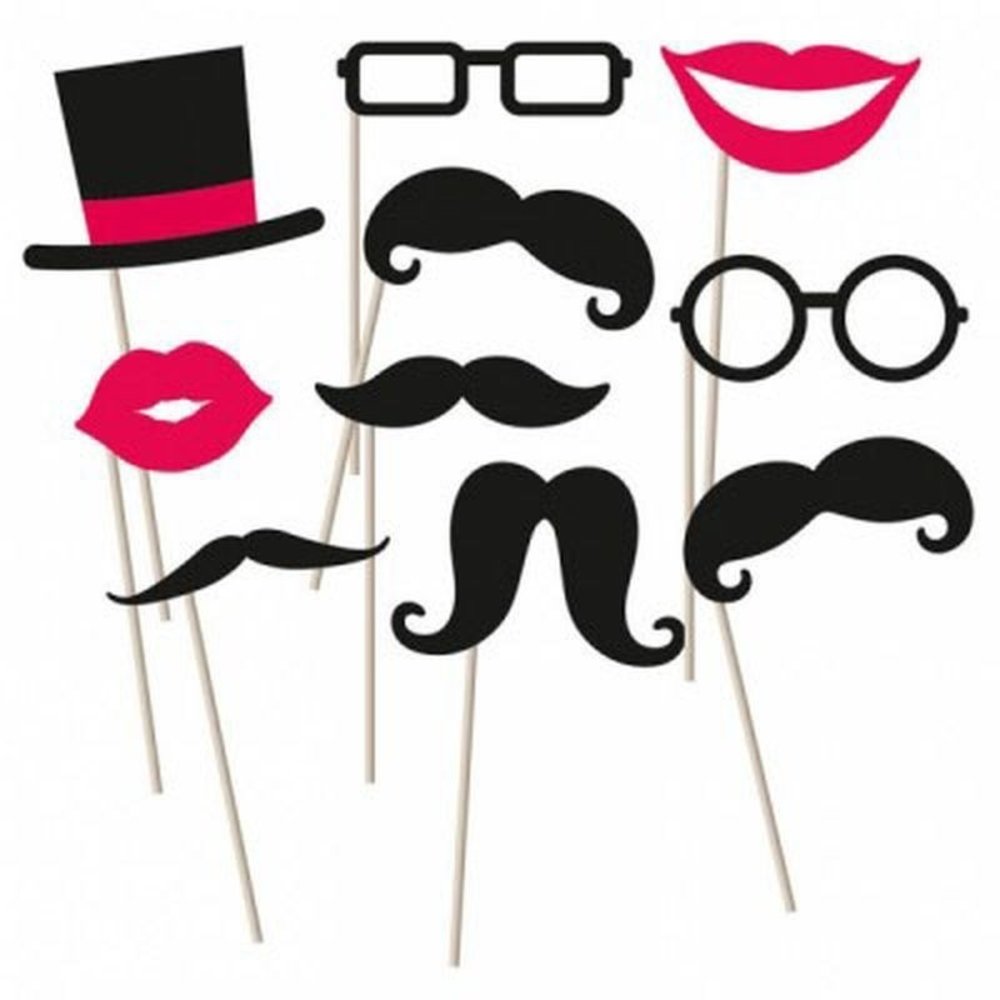 Photo Booth props Kit Mustache - Snor Pink