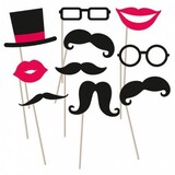 Photo Booth Props Kit Moustache - Snor roze