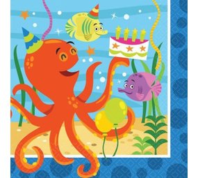 Servet Oceaan Buddies 33x33cm 16 stuks Servet Oceaan Buddies 33x33cm 16 stuks