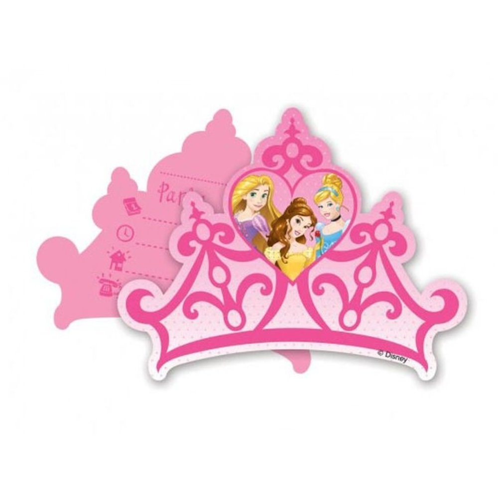 Invitation Disney Princes Crown Shape 6 pièces Invitation Disney Princes Crown Shape 6 pièces