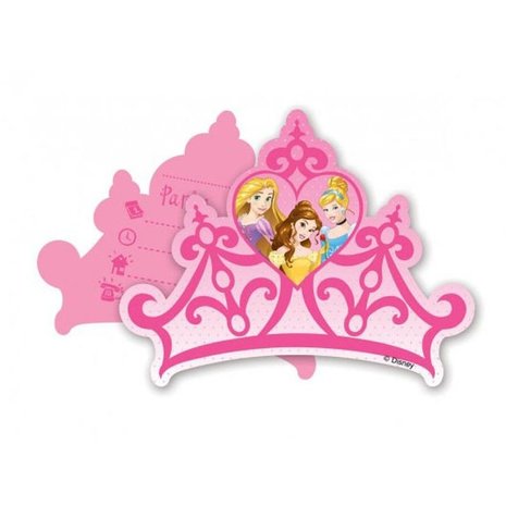 Invitation Disney Princes Crown Shape 6 pièces Invitation Disney Princes Crown Shape 6 pièces
