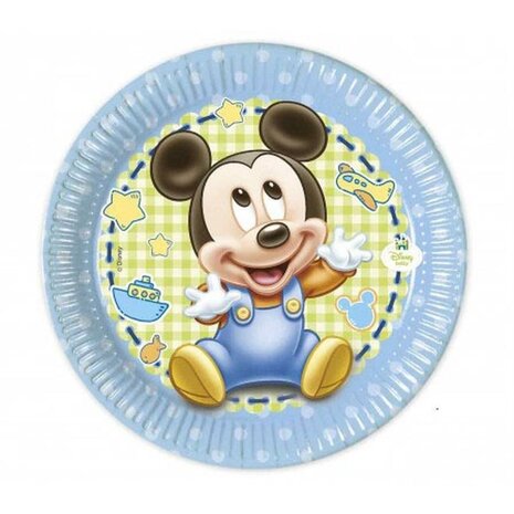 Bord Baby Mickey Mouse 19cm | 8 stuks Bord Baby Mickey Mouse 19cm | 8 stuks