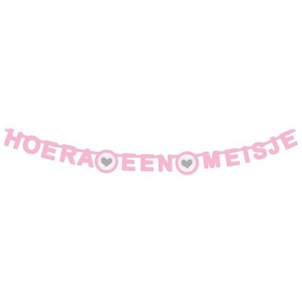 Letterslinger hoera een meisje met hart Letterslinger hoera een meisje met hart
