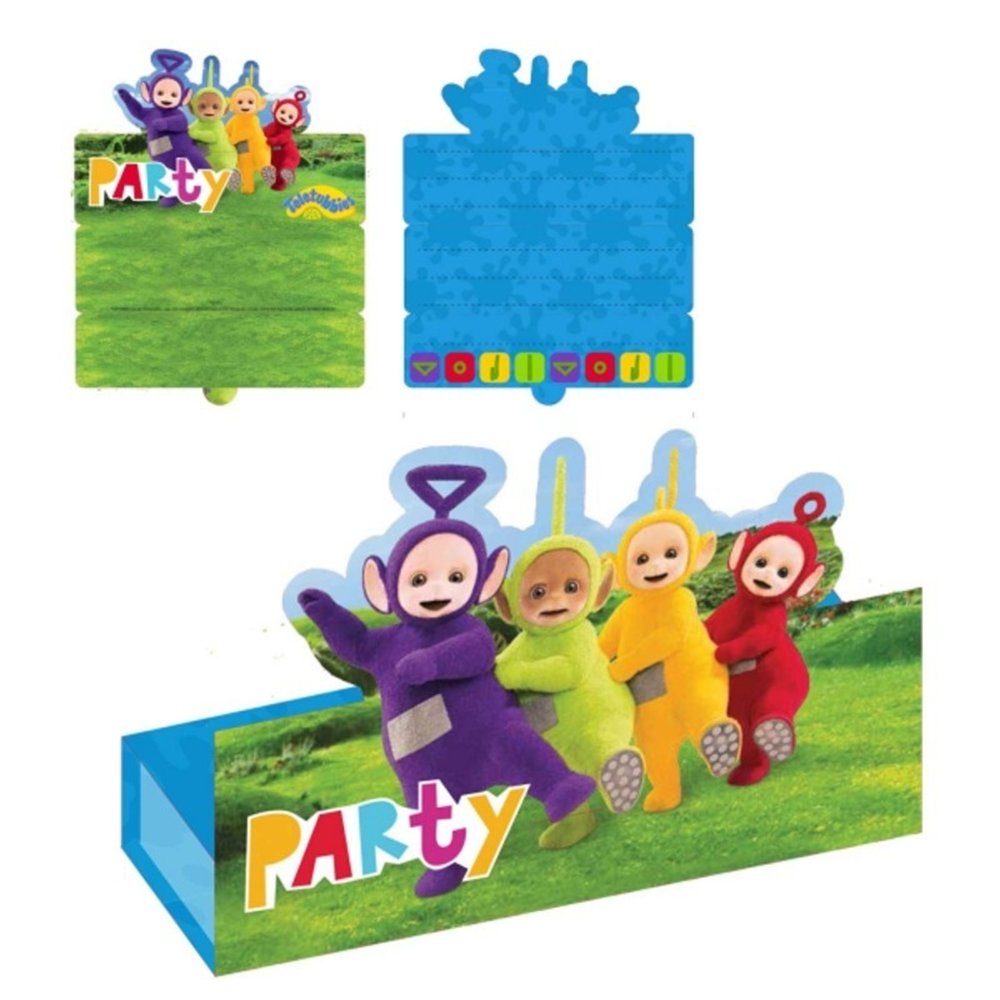 Uitnodiging Teletubbies 8 stuks Uitnodiging Teletubbies 8 stuks