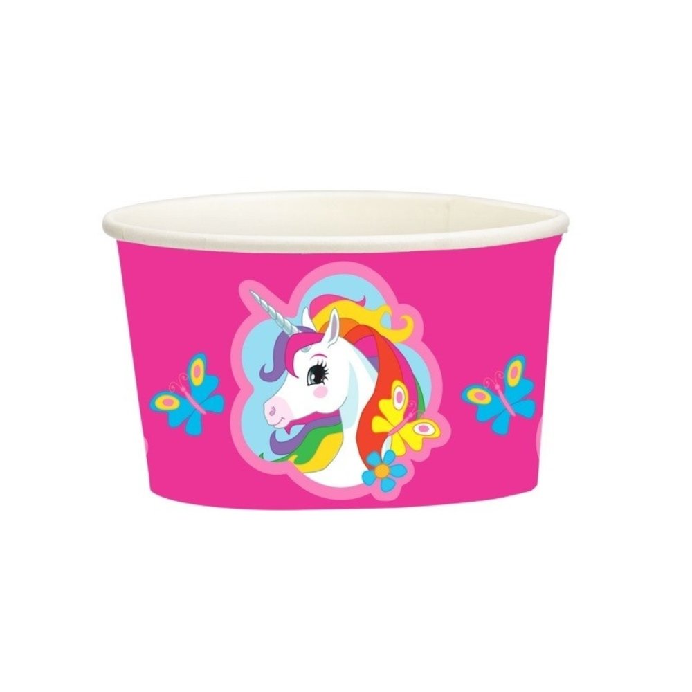 Amscan Einhorn-Regenbogen-Snack – Eisbehälter, 270 ml | 8 Stück