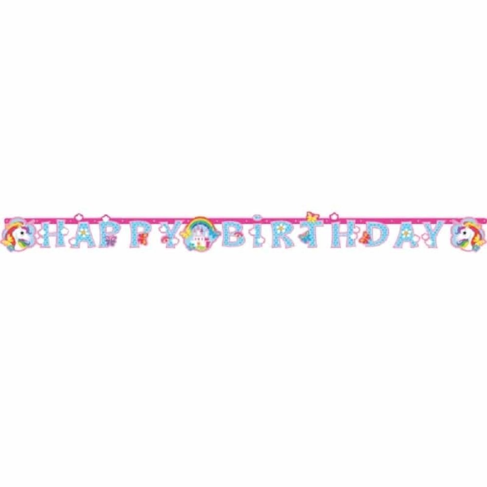 Amscan Unicorn Rainbow Letter Garland Happy Birthday 180x15cm | per Unit