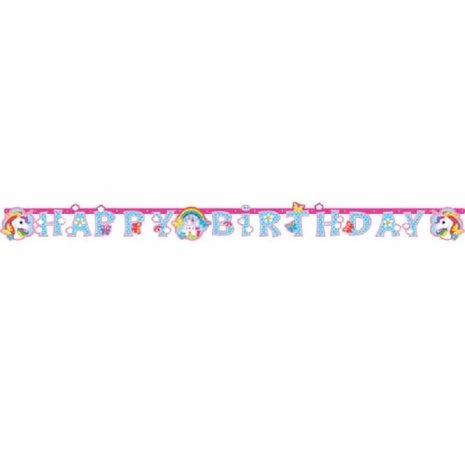 Amscan Unicorn Rainbow Letter Garland Happy Birthday 180x15cm | per Unit
