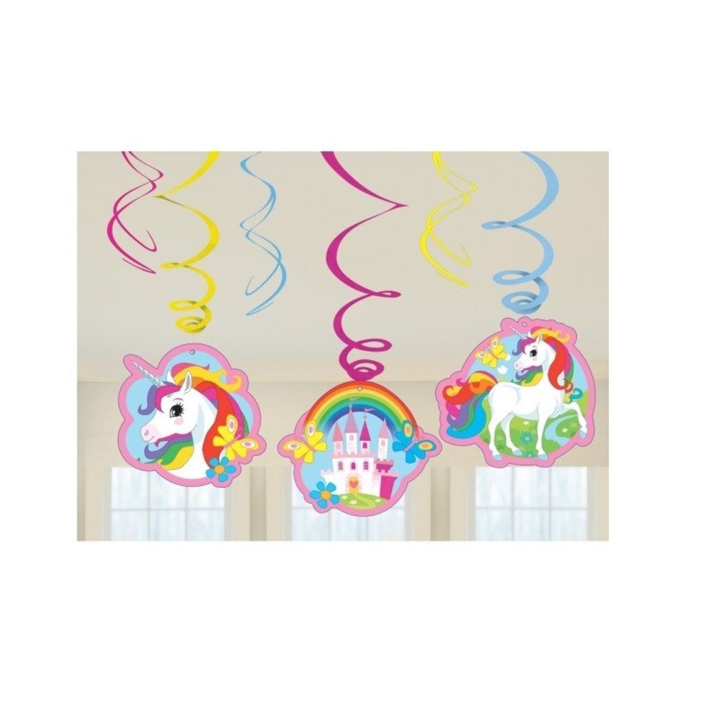 Amscan Eenhoorn Regenboog Hangdecoratie 80cm | 6 stuks