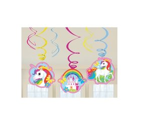 Amscan Décoration à suspendre Licorne arc-en-ciel 80 cm | 6 morceaux Amscan Décoration à suspendre Licorne arc-en-ciel 80 cm | 6 morceaux