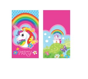 Amscan Invitation arc-en-ciel licorne 8x14cm | 8 pièces Amscan Invitation arc-en-ciel licorne 8x14cm | 8 pièces