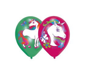 Amscan Ballons arc-en-ciel licorne 28cm | 6 pièces Amscan Ballons arc-en-ciel licorne 28cm | 6 pièces