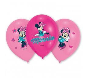 Balloon Minnie Mouse 4 Colors Print 6 pieces