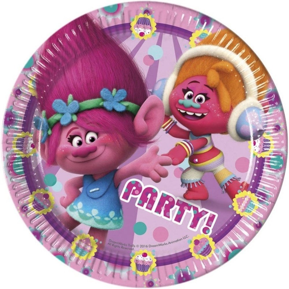 Bord Trolls 23cm | 8 stuks