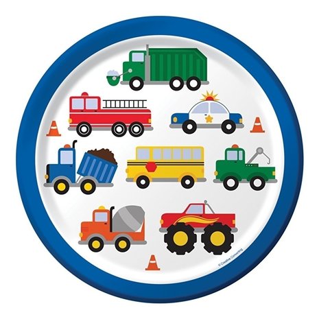 Creative Converting Borden Traffic Jam 23cm | 8 stuks Creative Converting Borden Traffic Jam 23cm | 8 stuks