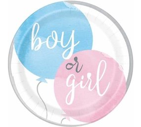 Unique Party Borden Gender Reveal Balloons 23cm | 8 stuks Unique Party Borden Gender Reveal Balloons 23cm | 8 stuks