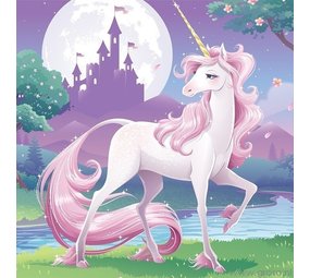 Serviettes Licorne Fantasy 33x33cm | 16 pièces