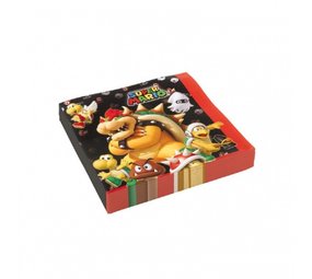 Amscan Servetten Super Mario Bros 33x33cm | 20 stuks Amscan Servetten Super Mario Bros 33x33cm | 20 stuks