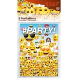 Uitnodiging Emoji 8 stuks