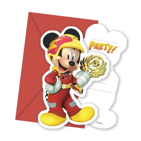 Invitation Mickey Mouse Roadster Racers 6 pièces