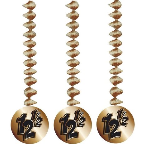 Decoratie spiraal 12.5 jaar brons 3 stuks Decoratie spiraal 12.5 jaar brons 3 stuks