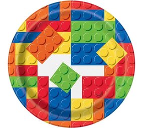Unique Party Lego Party Time Plates 18cm | 8 pieces Unique Party Lego Party Time Plates 18cm | 8 pieces
