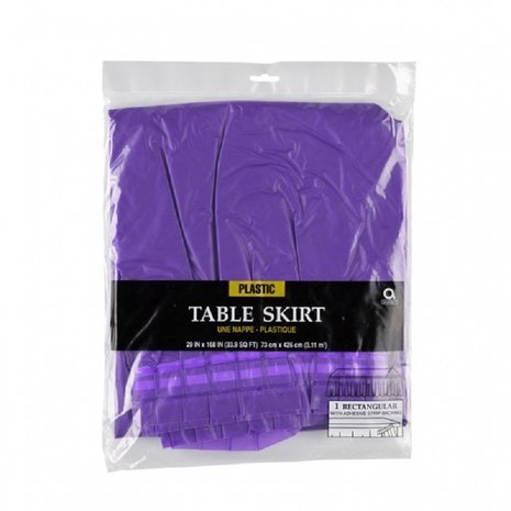 Tafel rok paars plastic | 73cm x 426cm Tafel rok paars plastic | 73cm x 426cm