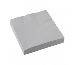 Unique Party Servetten zilver 33x33cm | 20 stuks Unique Party Servetten zilver 33x33cm | 20 stuks