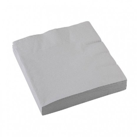 Unique Party Napkins silver 33x33cm | 20 pieces Unique Party Napkins silver 33x33cm | 20 pieces