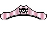 Piratenpirat Pink gestreift 8 Stücke