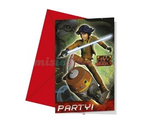 Uitnodiging Star Wars Rebels 6 stuks