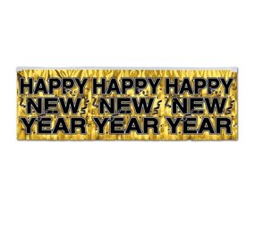 Banner Happy New Year Gold 36x120cm Banner Happy New Year Gold 36x120cm