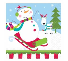 Servet Joyful Snowman 16 stuks Servet Joyful Snowman 16 stuks