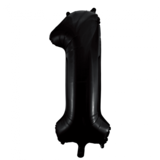 Globos Nordic Schwarz Folie Ballon Nummer 1 | 86 cm Globos Nordic Schwarz Folie Ballon Nummer 1 | 86 cm