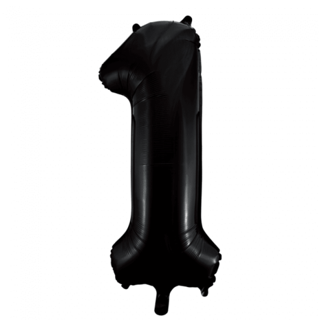 Globos Nordic Black foil balloon number 1 | 86cm