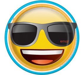 Emoji -Teller mit Sonnenbrille 23 cm | 8 Stücke