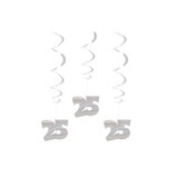 Decoration swirl 25 years silver married 3 pieces