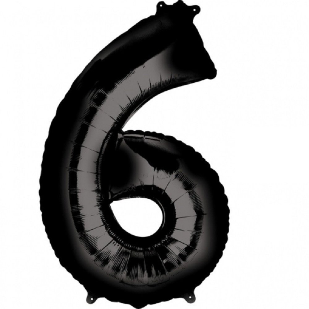 Globos Nordic Ballon folie 6 zwart | 86cm Globos Nordic Ballon folie 6 zwart | 86cm