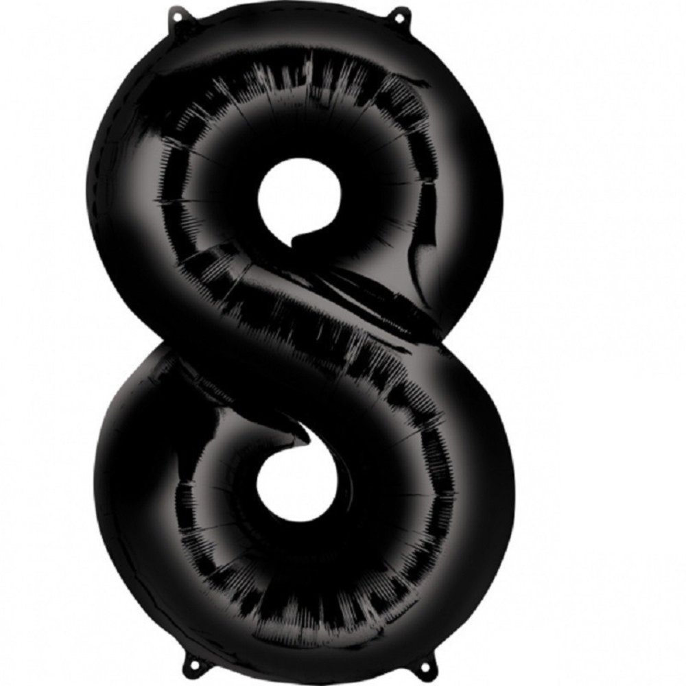 Globos Nordic Black foil balloon number 8 | 86cm Globos Nordic Black foil balloon number 8 | 86cm