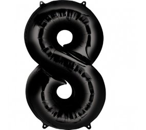 Globos Nordic Black foil balloon number 8 | 86cm Globos Nordic Black foil balloon number 8 | 86cm