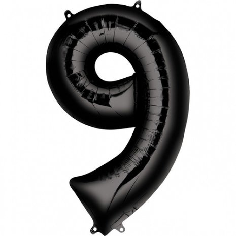Globos Nordic Black foil balloon number 9 | 86 cm Globos Nordic Black foil balloon number 9 | 86 cm