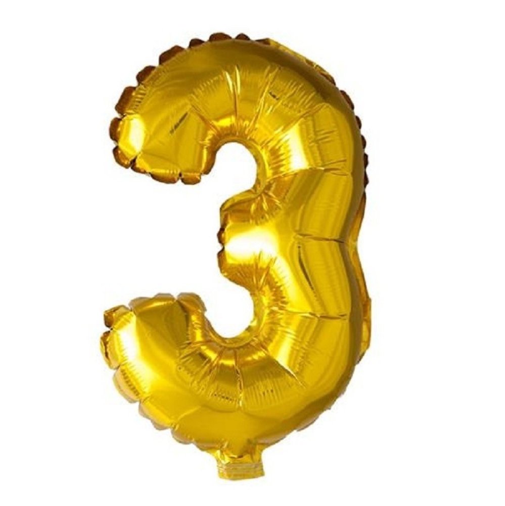 Globos Nordic Balloon foil 3 gold | 40cm Globos Nordic Balloon foil 3 gold | 40cm