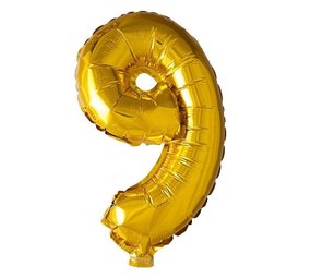 Globos Nordic Balloon foil 9 gold | 40cm Globos Nordic Balloon foil 9 gold | 40cm