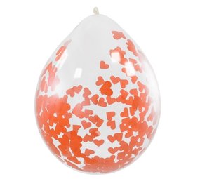Ballon met Hartjes Confetti | 4 stuks Ballon met Hartjes Confetti | 4 stuks