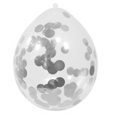 Silberballons mit Konfetti 30 cm | 4 Stück Silberballons mit Konfetti 30 cm | 4 Stück