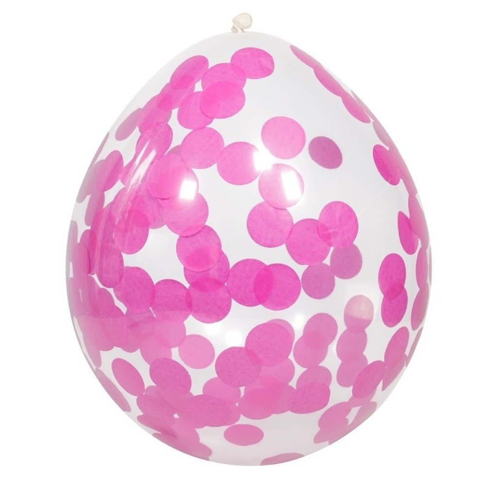 Folat Balloon with pink confetti | 4 pieces