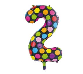 Globos Nordic Folienballon Zahl 2 Punkte 86 cm Globos Nordic Folienballon Zahl 2 Punkte 86 cm