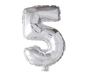 Globos Nordic Balloon foil 5 silver 40cm Globos Nordic Balloon foil 5 silver 40cm