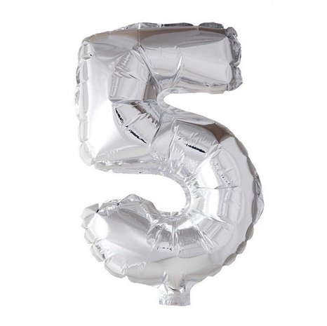 Globos Nordic Balloon foil 5 silver 40cm Globos Nordic Balloon foil 5 silver 40cm