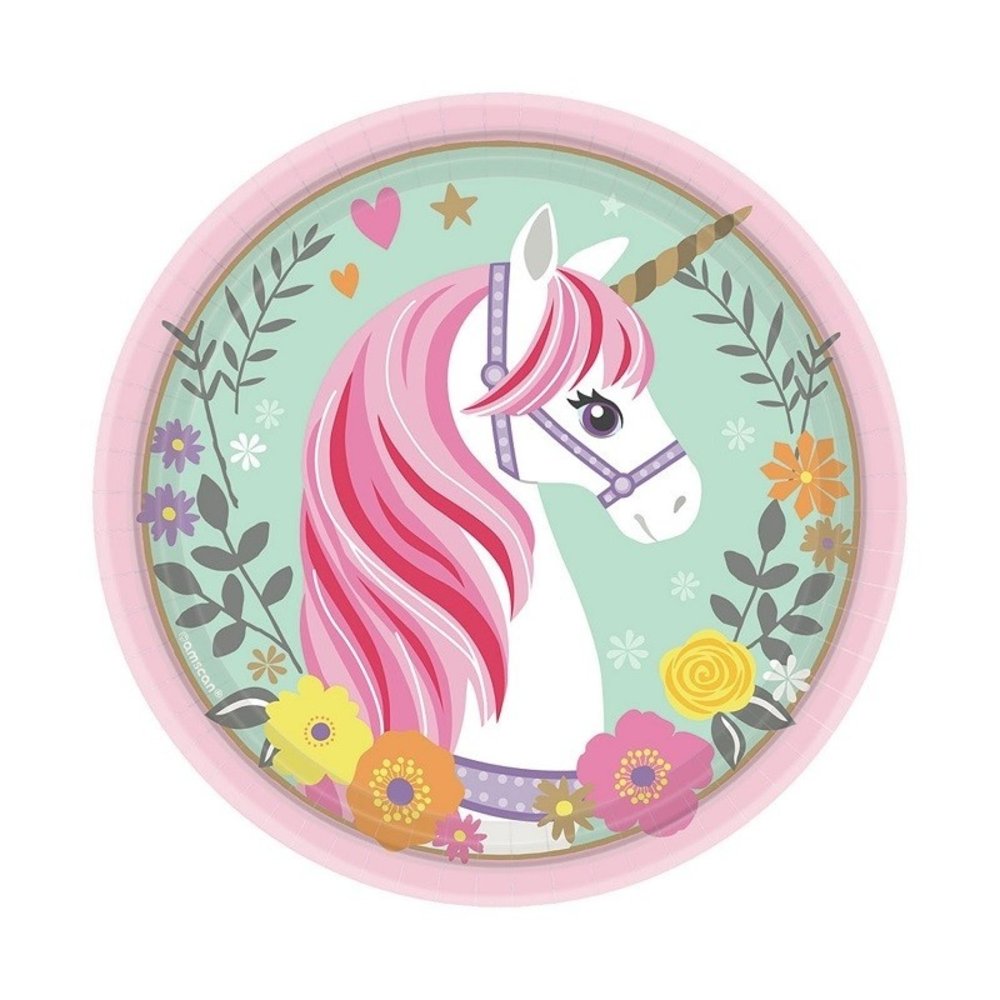Amscan Magical Unicorn Plates 18cm | 8 pieces Amscan Magical Unicorn Plates 18cm | 8 pieces